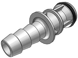 EFCD22612 - Stecker PP mit Schlauchtülle 9,5 mm mit Absperrung
