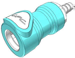 NS4D1700406 - Kupplung PP mit Schlauchtülle 6,4 mm mit Absperrung, Non-Spill