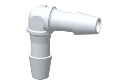 HE330 - Winkel-Schlauchverbinder 2,4 mm, Nylon, weiß