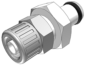14500 - Stecker Acetal mit Klemmverschraubung 6,4 x 4,3 mm ohne Absperrung, NSF (PMC2004 NSF)