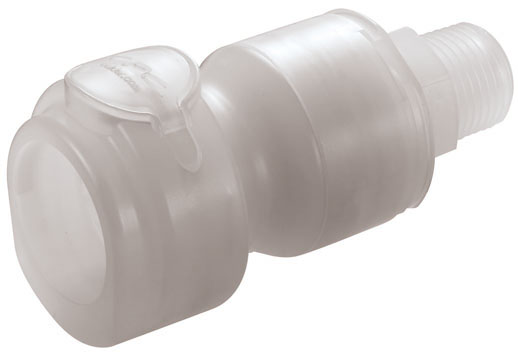 CQGD06100208 - Kupplung PP 1/2" MNPT mit Absperrung Non-Spill, High-Purity