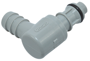 EFCD23612 - Stecker PP mit Winkel-Schlauchtülle 9,5 mm mit Absperrung