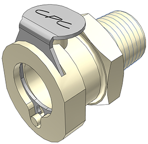PLCD1000412 - Kupplung PP mit konischem AG 1/4" NPT mit Absperrung