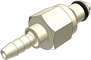 PMCD220212 - Stecker PP mit Schlauchtülle 3,2 mm mit Absperrung