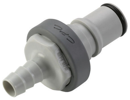 NS6D22006 - Stecker PP mit Schlauchtülle 9,5 mm mit Absperrung, Non-Spill