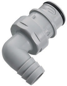 HFCD23812 - Stecker PP mit Winkel-Schlauchtülle 12,7 mm mit Absperrung
