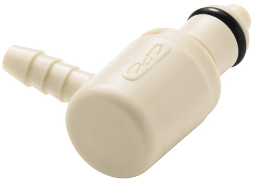 PMCD230212 - Stecker PP mit Winkel-Schlauchtülle 3,2 mm mit Absperrung