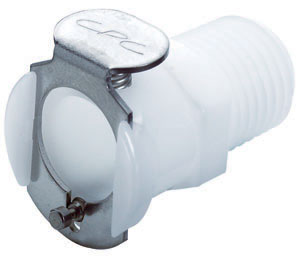 20400 - Kupplung Acetal mit konischem AG 1/4" NPT ohne Absperrung, NSF (PLC10004 NSF)