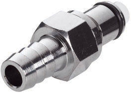 70900 - Stecker MS-VC mit Schlauchtülle 9,5 mm mit Absperrung, NSF (LCD22006 NSF)