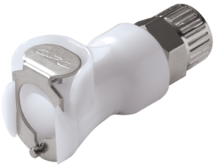 24500 - Kupplung Acetal mit Klemmverschraubung 9,5 x 6,4 mm mit Absperrung, NSF (PLCD13006 NSF)