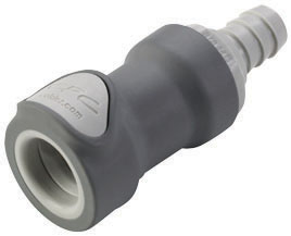 NS4D17006 - Kupplung PP mit Schlauchtülle 9,5 mm mit Absperrung, Non-Spill