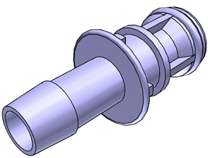 MPC22004T03M - Stecker Polycarbonat mit Schlauchtülle 6,4 mm Schlauch ID, Silikon-O-Ring Kl.VI
