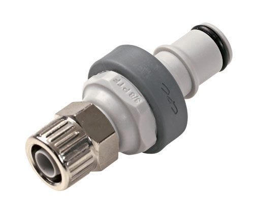 NS4D20006 - Stecker PP mit Klemmverschraubung 9,5 x 6,4 mm mit Absperrung, Non-Spill