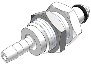 PMCD4202 - Stecker Acetal Schott mit Schlauchtülle 3,2 mm mit Absperrung