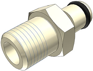 PMC240212 - Stecker PP mit konischem AG 1/8" NPT ohne Absperrung
