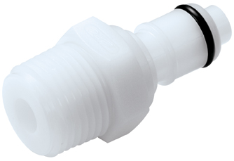 APCD24006 - Stecker Acetal mit konischem AG 3/8" NPT mit Absperrung