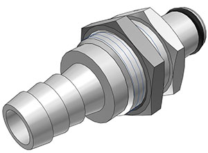 LC42006 - Stecker MS-VC Schott mit Schlauchtülle 9,5 mmm ohne Absperrung