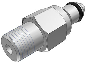 MCD2402BSPT - Stecker MS-VC mit konischem AG 1/8" BSPT mit Absperrung