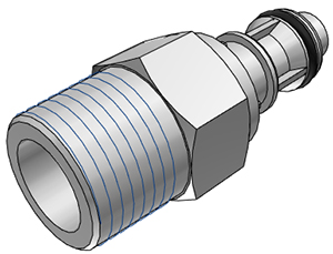EFCD24612 - Stecker PP mit konischem AG 3/8" NPT mit Absperrung