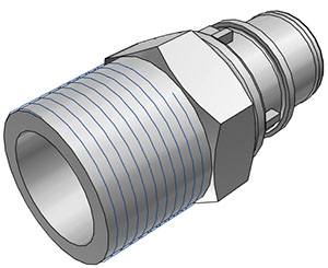 HFC241212 - Stecker PP mit konischem AG 3/4" NPT ohne Absperrung