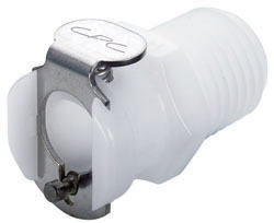 10700 - Kupplung Acetal mit konischem AG 1/4" NPT ohne Absperrung, NSF (PMC1004 NSF)