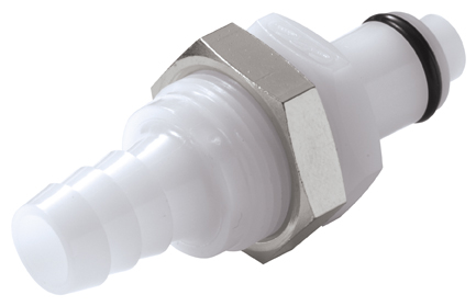PLCD42006 - Stecker Acetal Schott mit Schlauchtülle 9,5 mm mit Absperrung